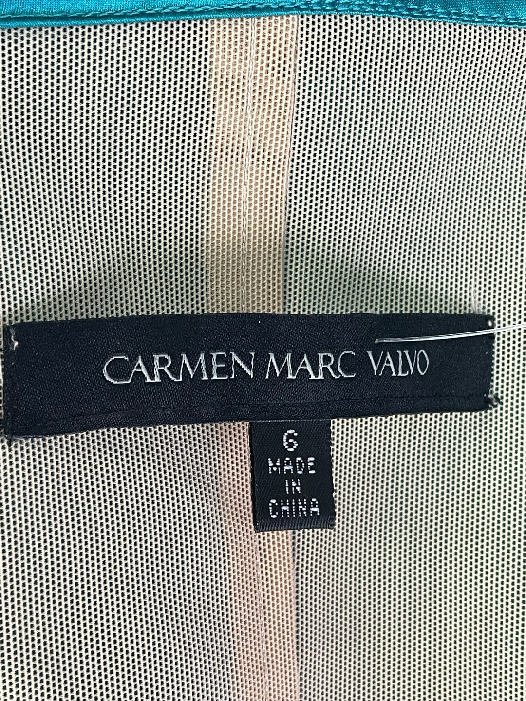 Size 6 CARMEN MARC VALVO Teal Luxury - Dress