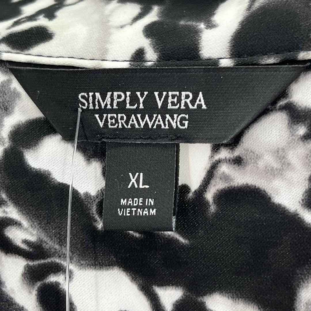 Size XL SIMPLY VERA WANG Black Print Shirt