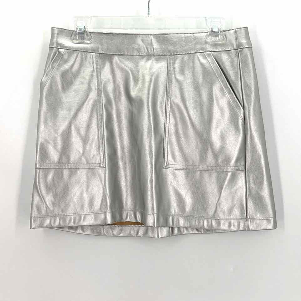 Size S A NEW DAY Silver Faux Leather Skirt