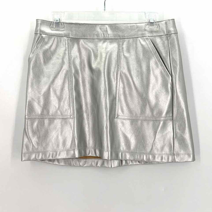 Size S A NEW DAY Silver Faux Leather Skirt