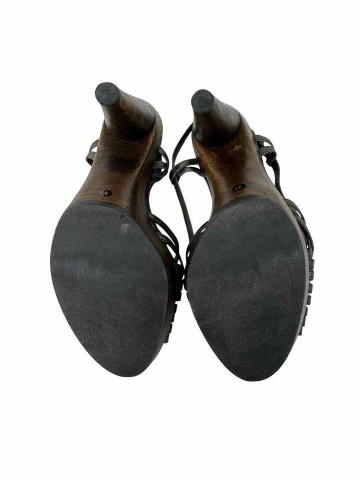 Shoe Size 37 MIU MIU Bronze Leather Sandals