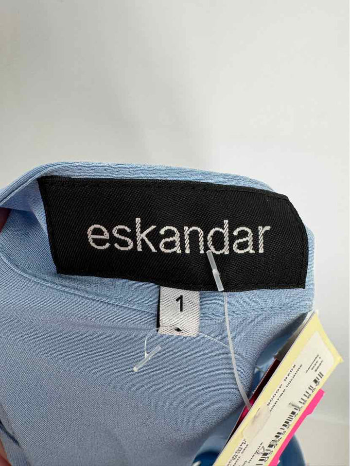Size L/XL ESKANDAR Blue Silk Shirt