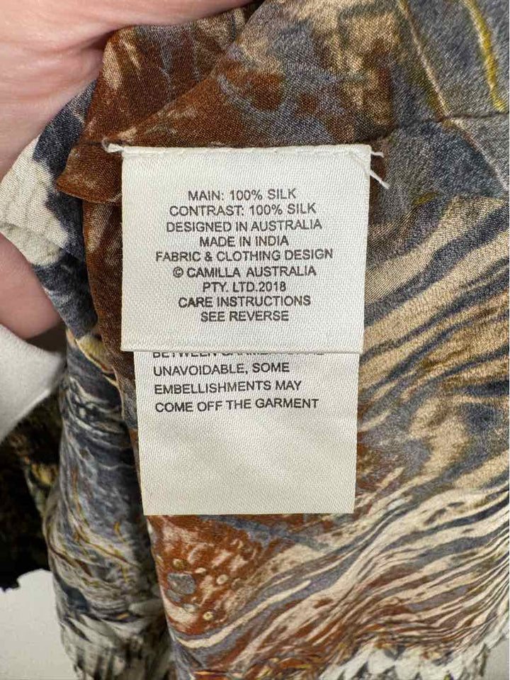 Size L CAMILLA Bronze Sateen Dress