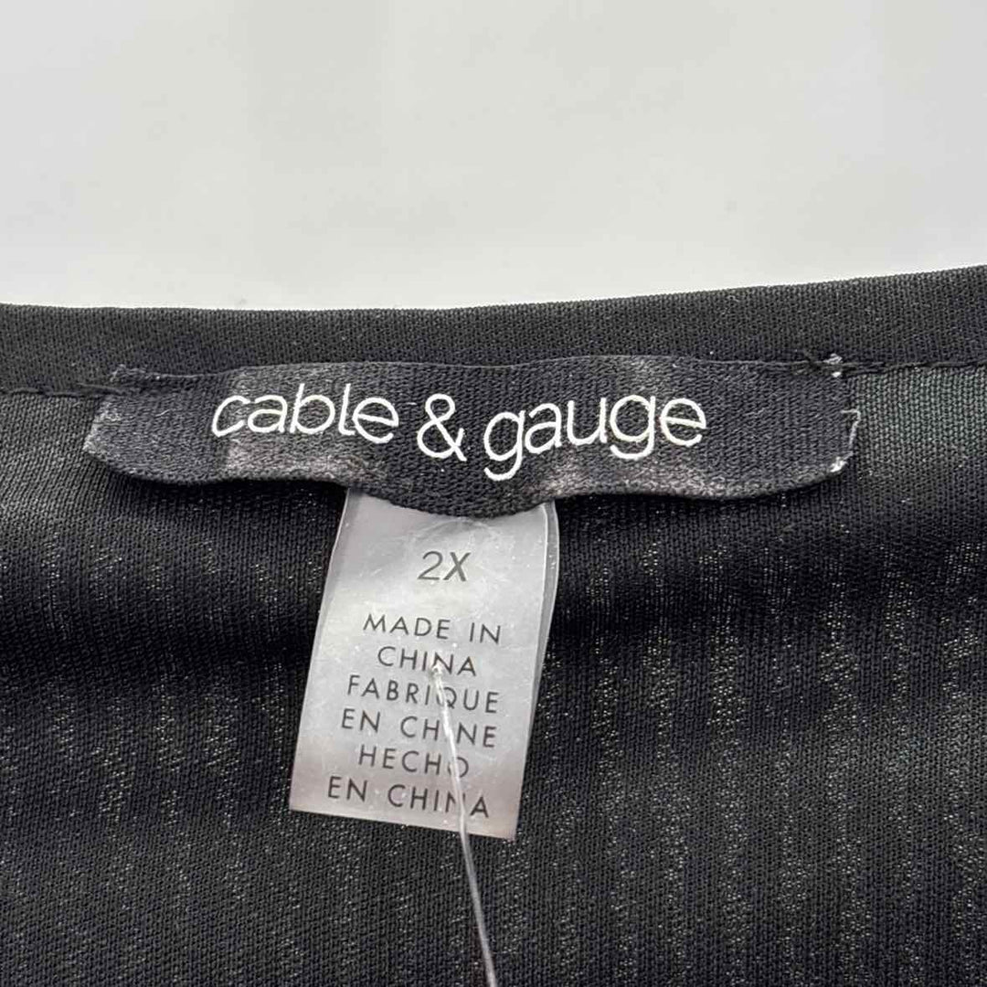 Size 2X CABLE & GAUGE Black Sweater