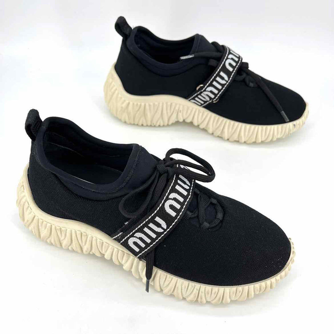 Shoe Size 36 MIU MIU Black Knit Sneakers