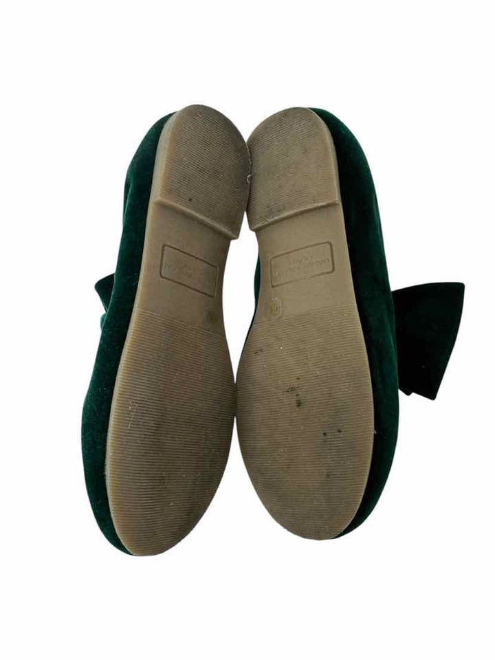 Green Velour Flats