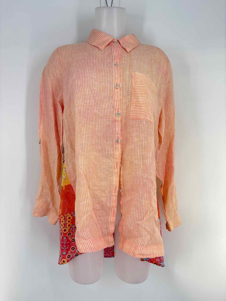 Size L SOFT SURROUNDINGS ORANGE PRINT Shirt