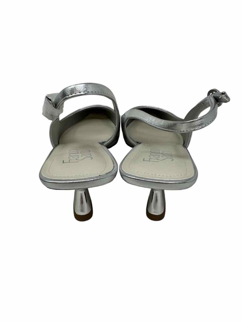Shoe Size 9 FRANCO SARTO Silver Leather Pumps