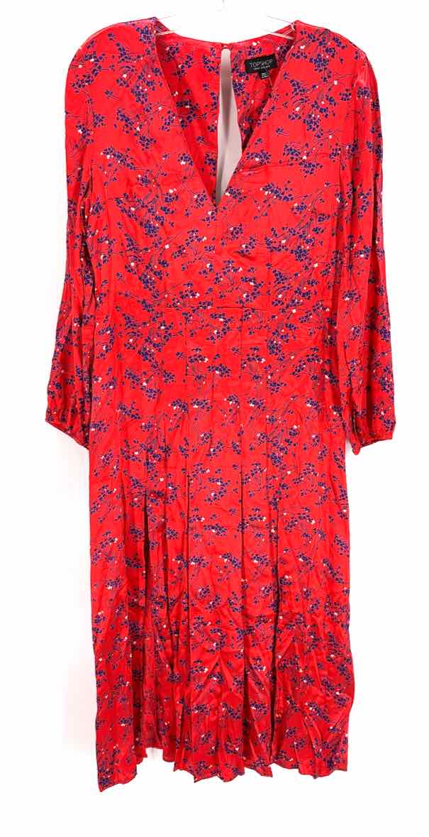 Size 8 TOPSHOP Red Sateen Dress