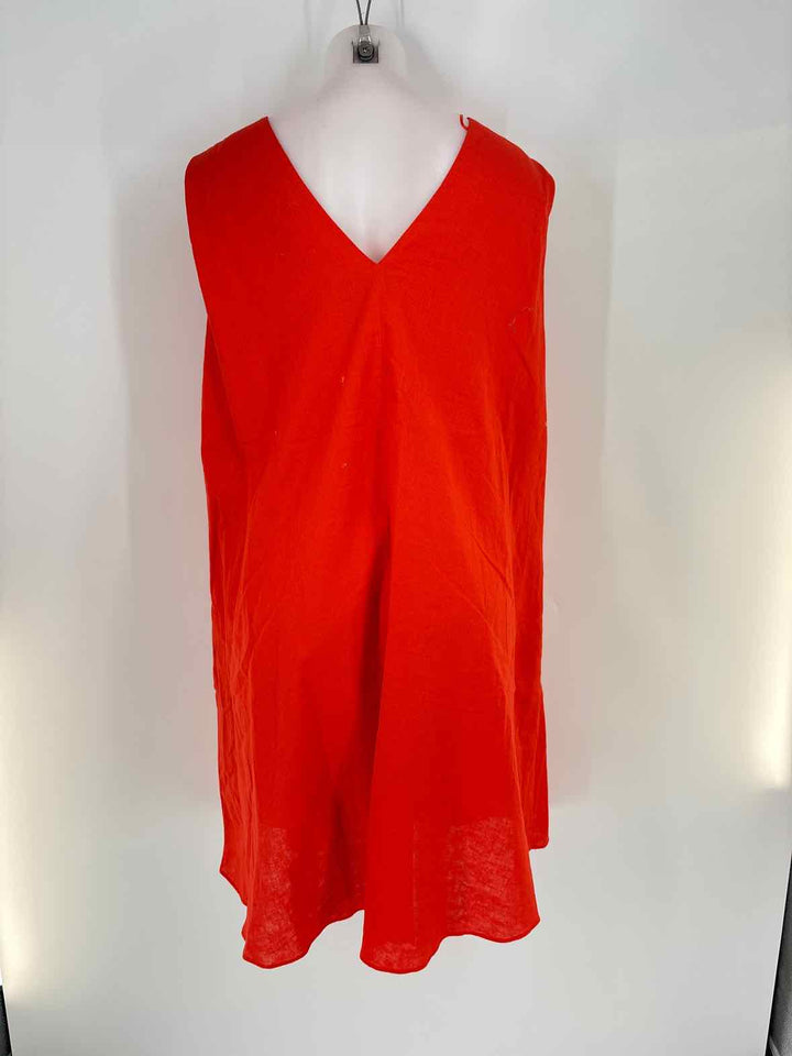 Size L Orange Linen Dress