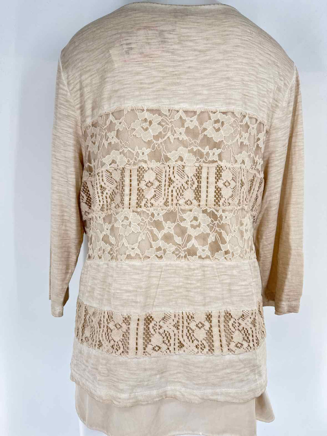 Size L Chico's Tan Lace Shirt