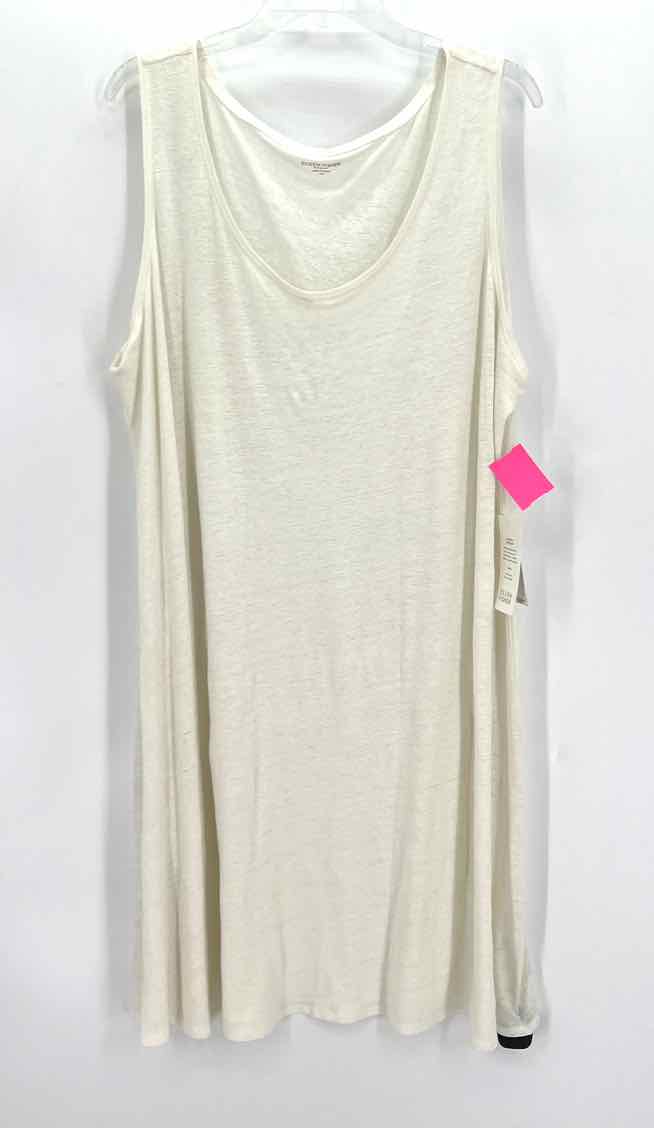 Size 1X Eileen Fisher White Linen Dress