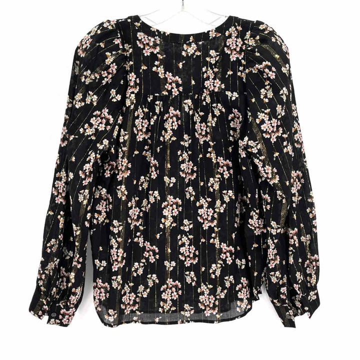 Size XS LOFT Black Print Shirt