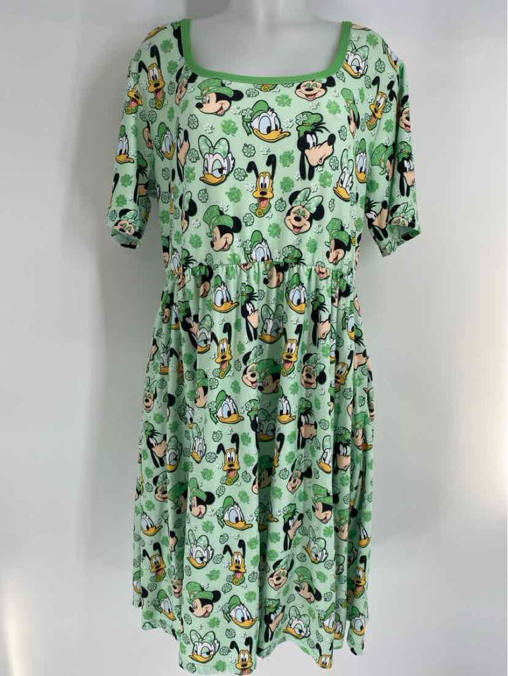 Size XL Green Print Dress