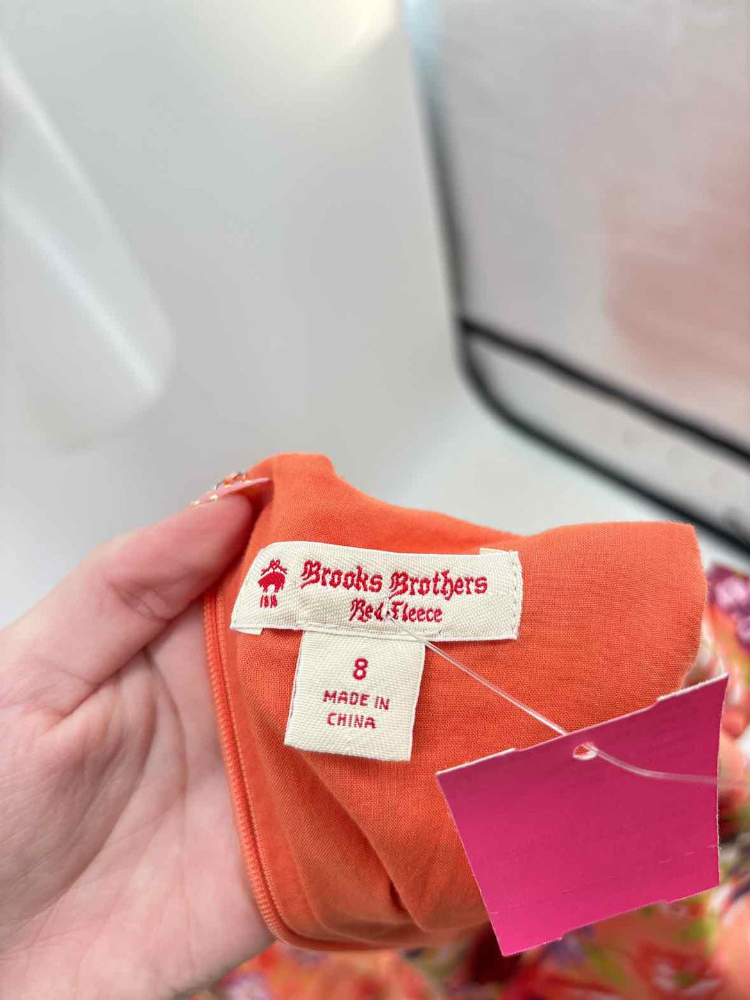 Size 8 Brooks Brothers ORANGE PRINT Dress