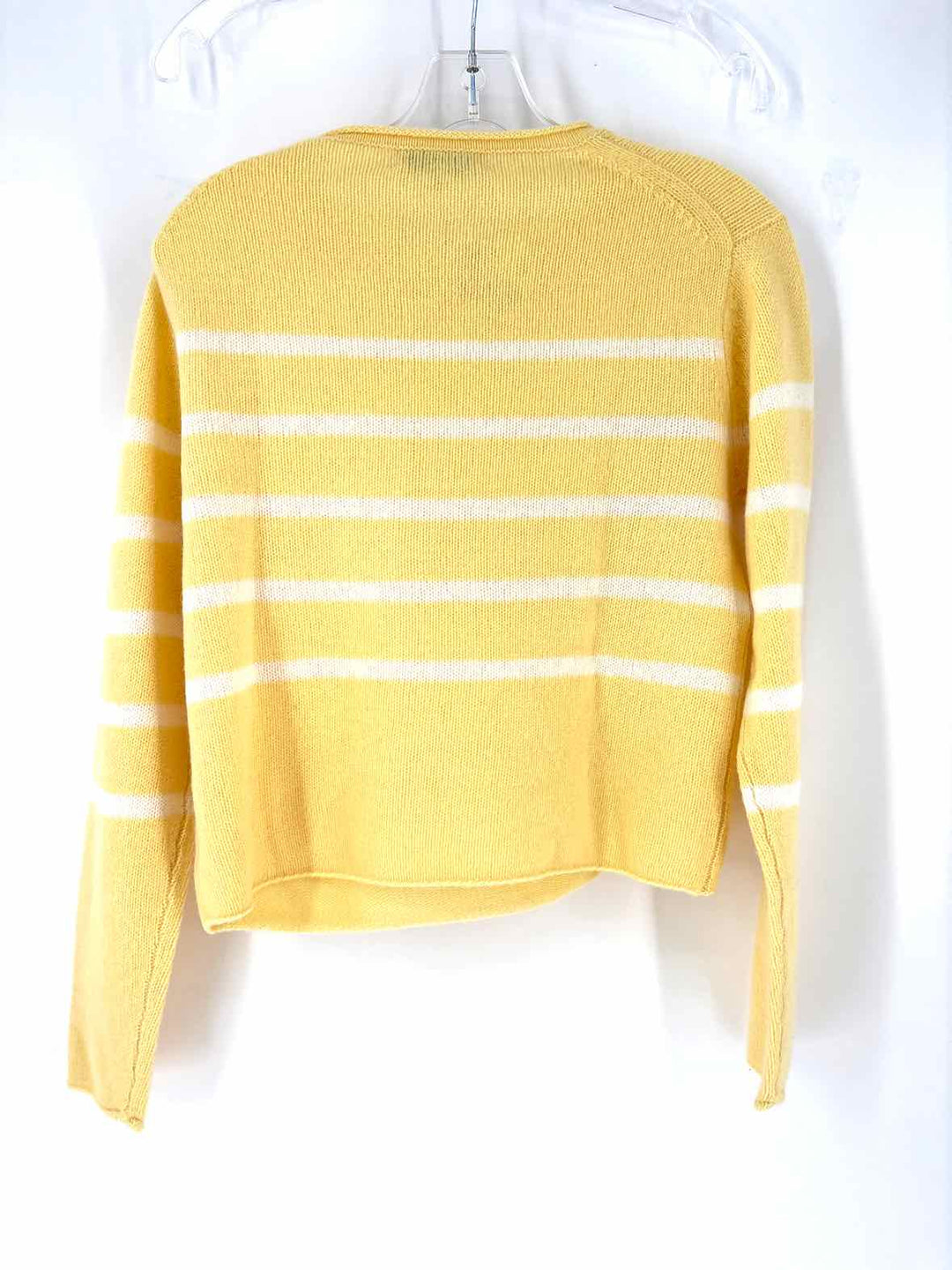 Size XS WHITE + WARREN Yellow Print Sweater