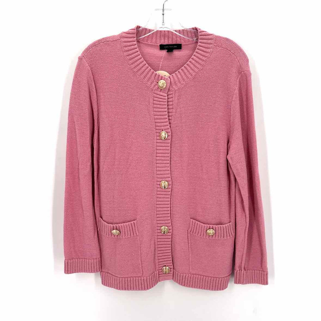 Size M Ann Taylor Pink Knit Cardigan