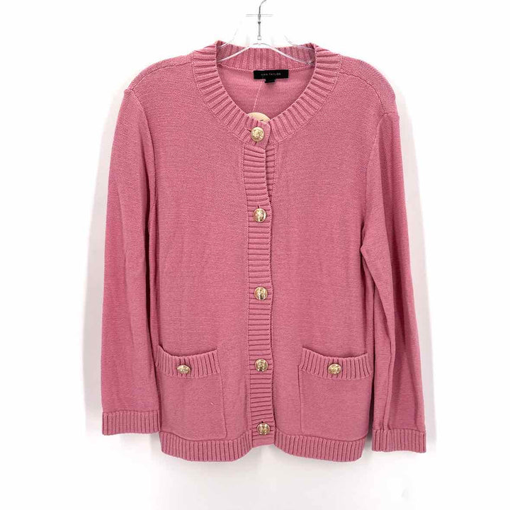 Size M Ann Taylor Pink Knit Cardigan