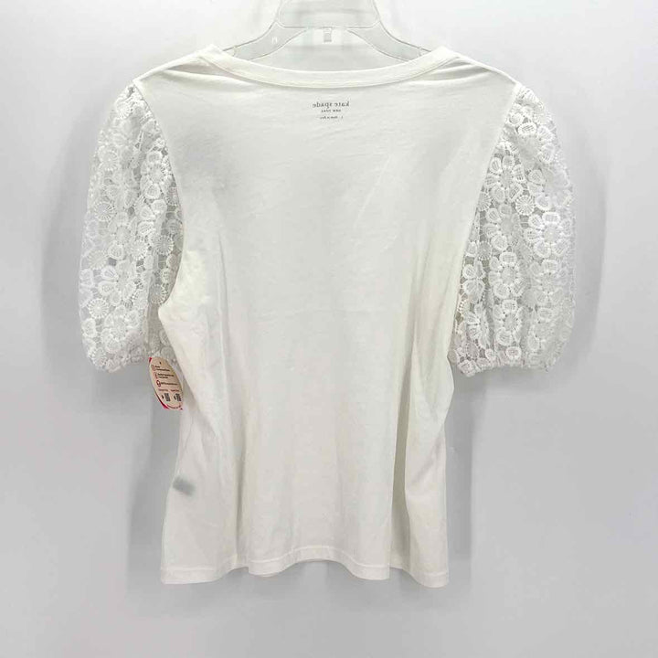 Size L Kate Spade White Lace Shirt