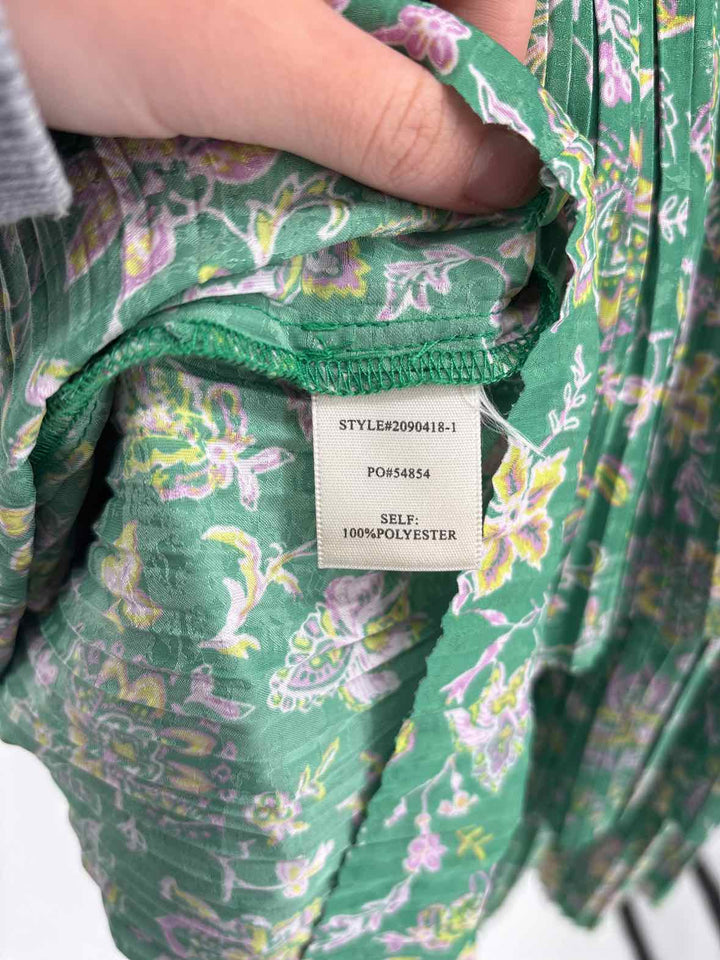 Size L CURRENT AIR Green Print Dress