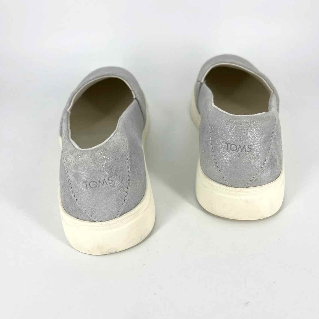 Shoe Size 8 Toms Silver Canvas Sneakers
