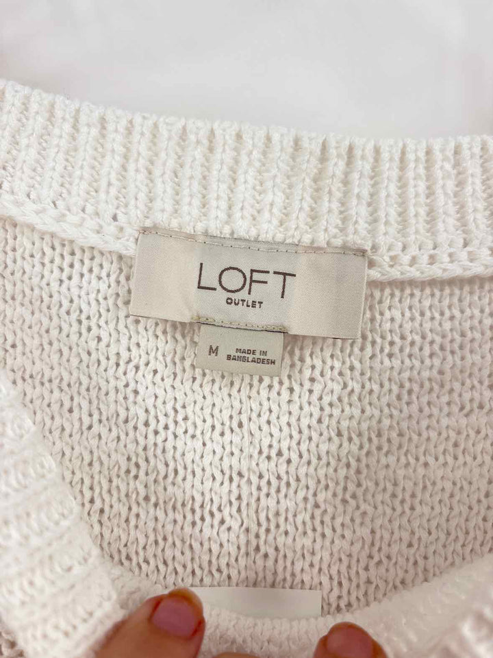 Size M LOFT White Sweater