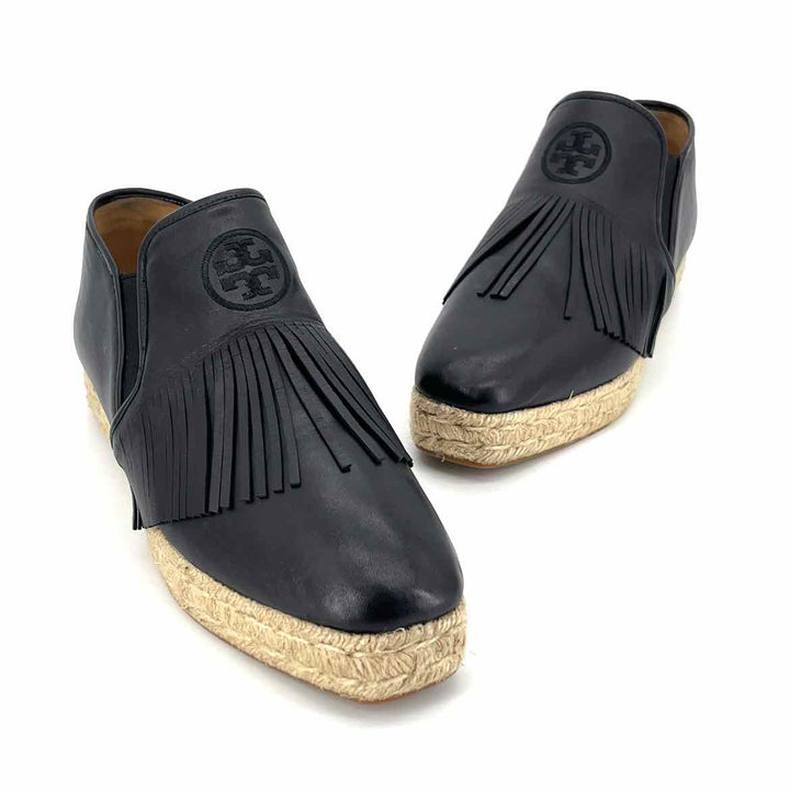 Shoe Size 10 Tory Burch Black Leather Flats