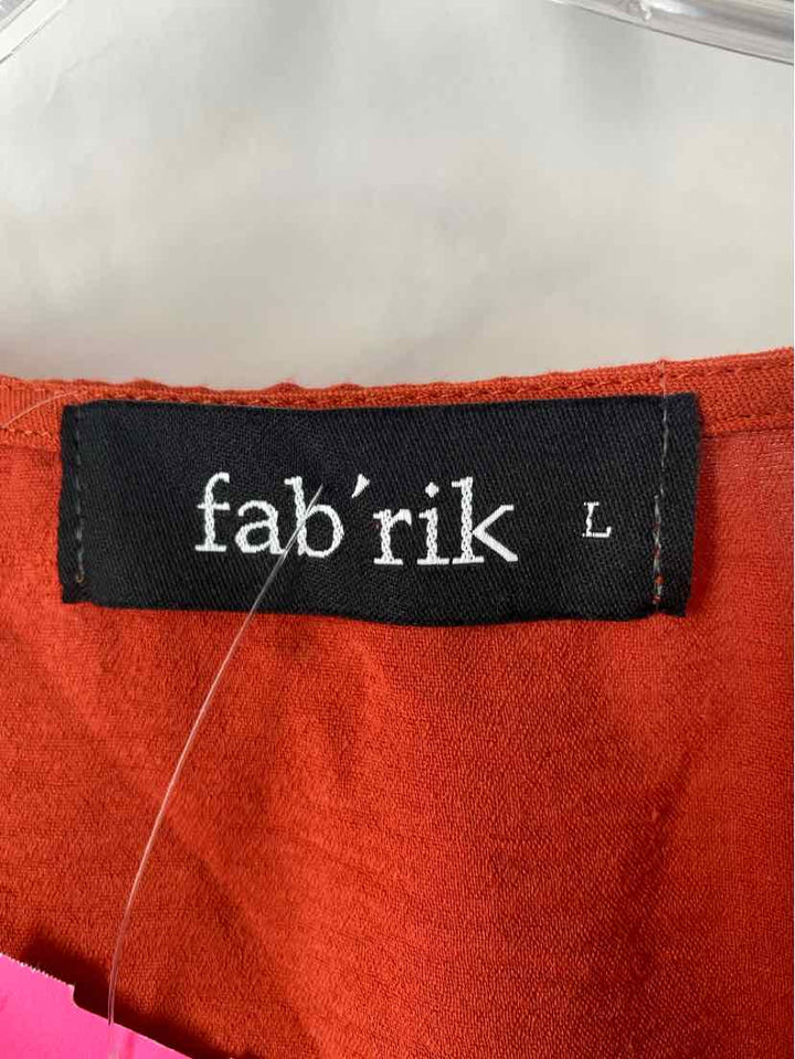 Size L FABRIK Orange Shirt