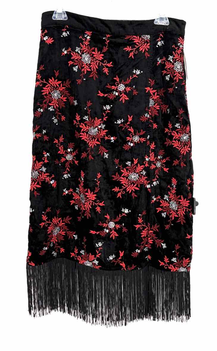 Size 8 Anthropologie Black Velvet Skirt
