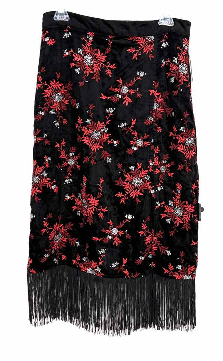 Size 8 Anthropologie Black Velvet Skirt