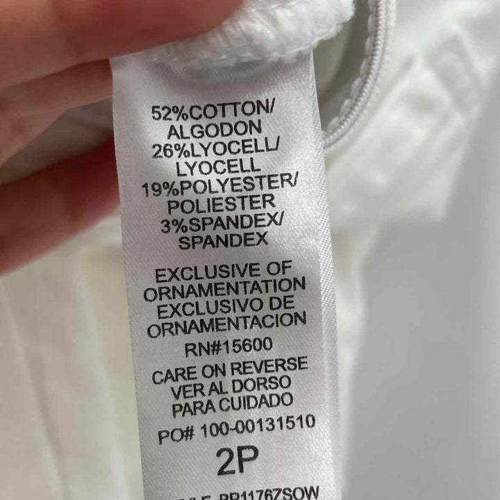 Size 2 DEMOCRACY White Twill Pants