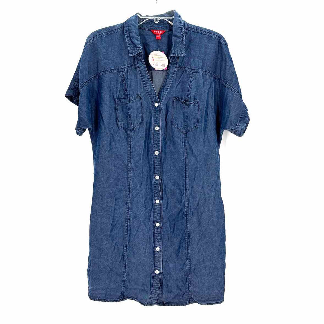 Size L GUESS Navy Chambray Dress