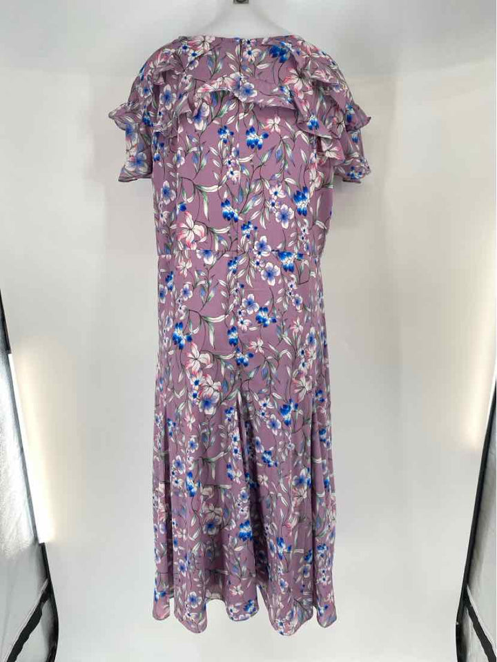 Size 16 Adrianna Papell Purple Print Dress