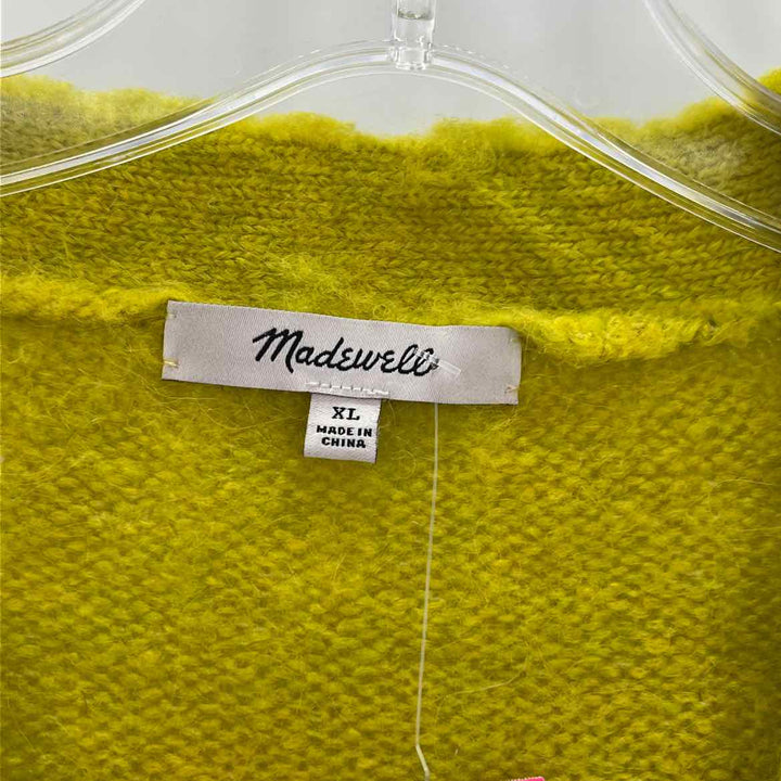 Size XL MADEWELL Lime Green Cardigan