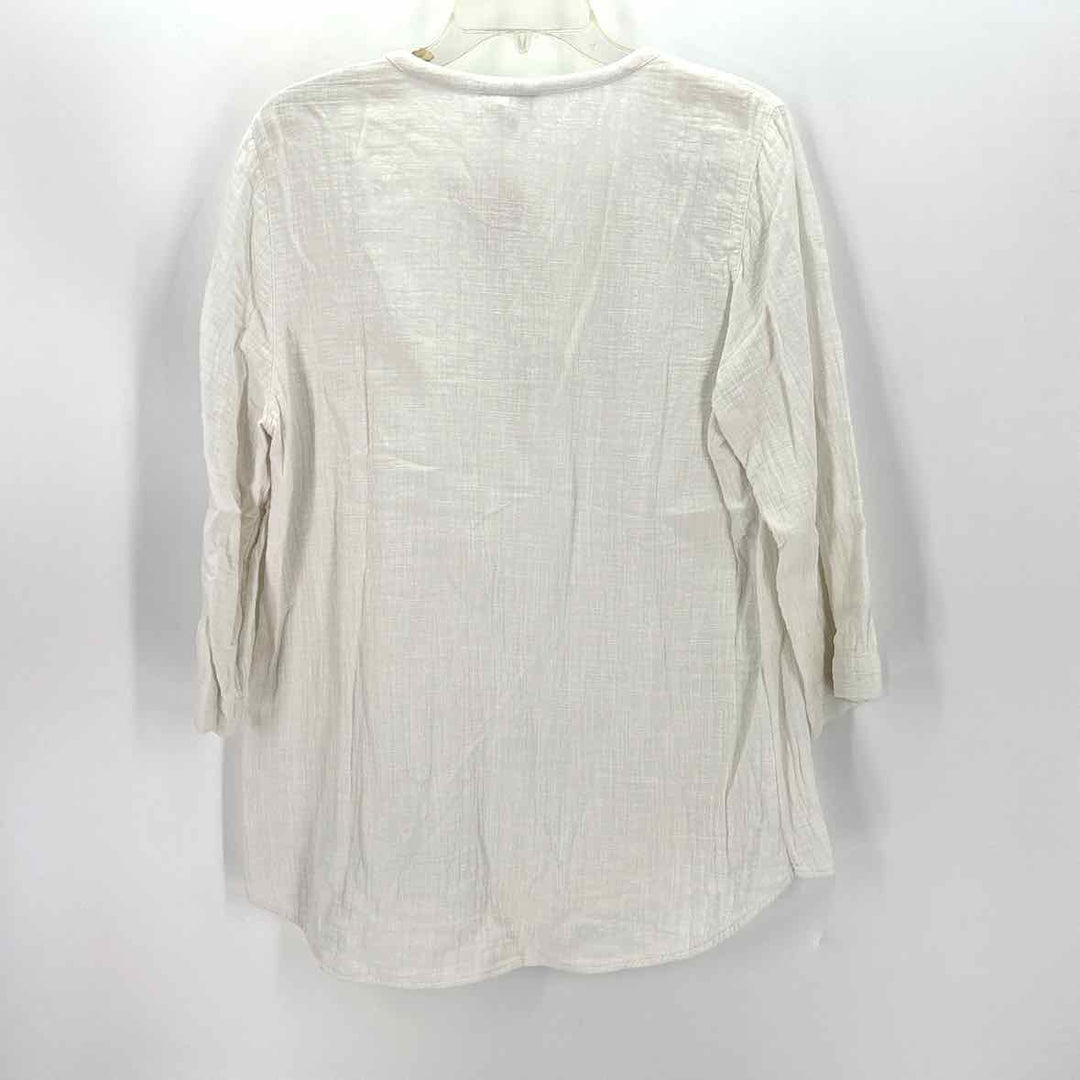 Size L J JILL White Cotton Shirt