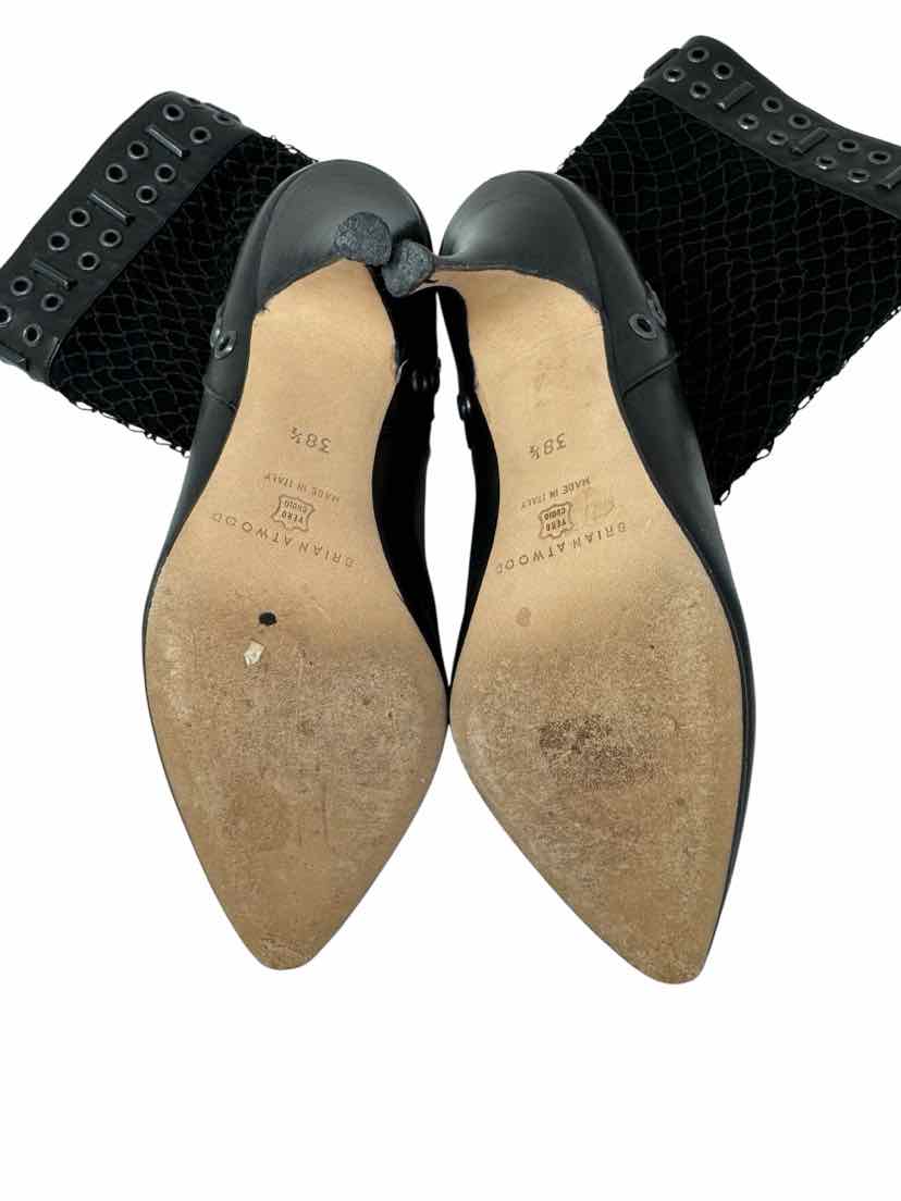 Shoe Size 38.5 BRIAN ATTWOOD Black Leather Boots