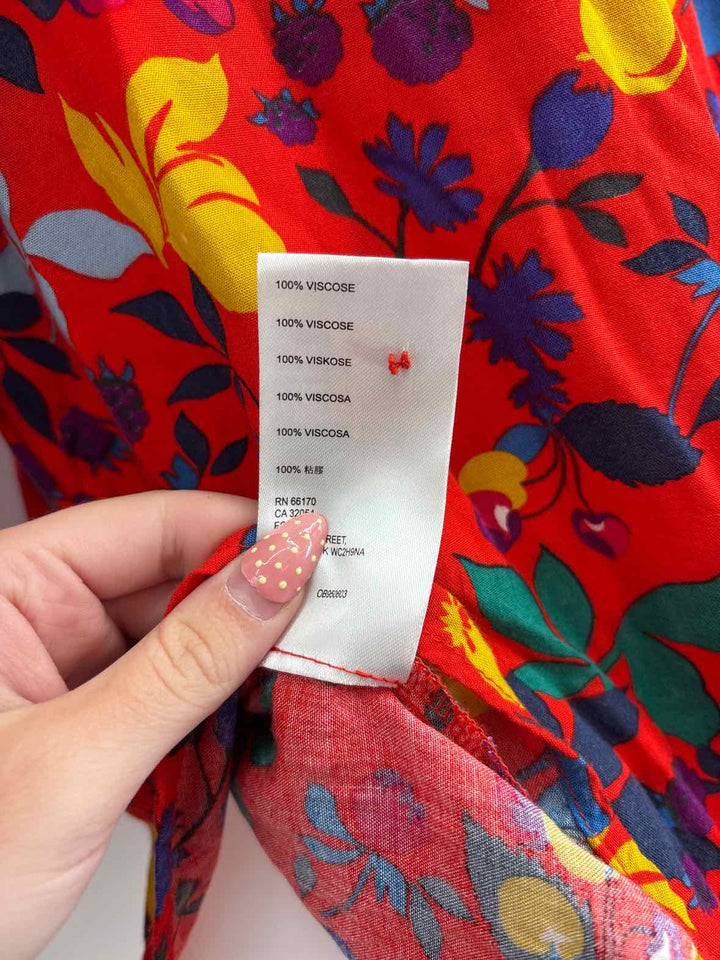 Size 6 MAEVE Red Print Shirt