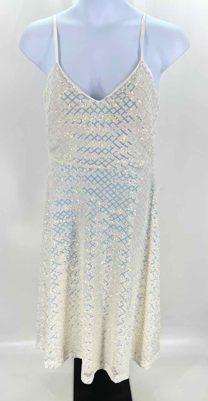 Size 14 LAUNDRY Ivory Sequined Dress