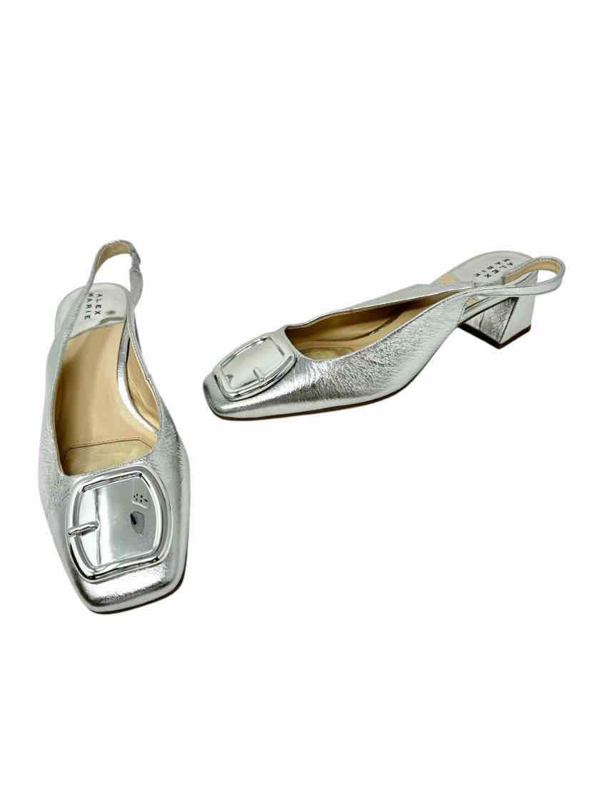 Shoe Size 6.5 ALEX MARIE Silver Leather Pumps