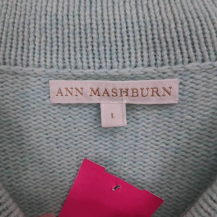 Size L ANN MASHBURN MINT Cashmere Sweater