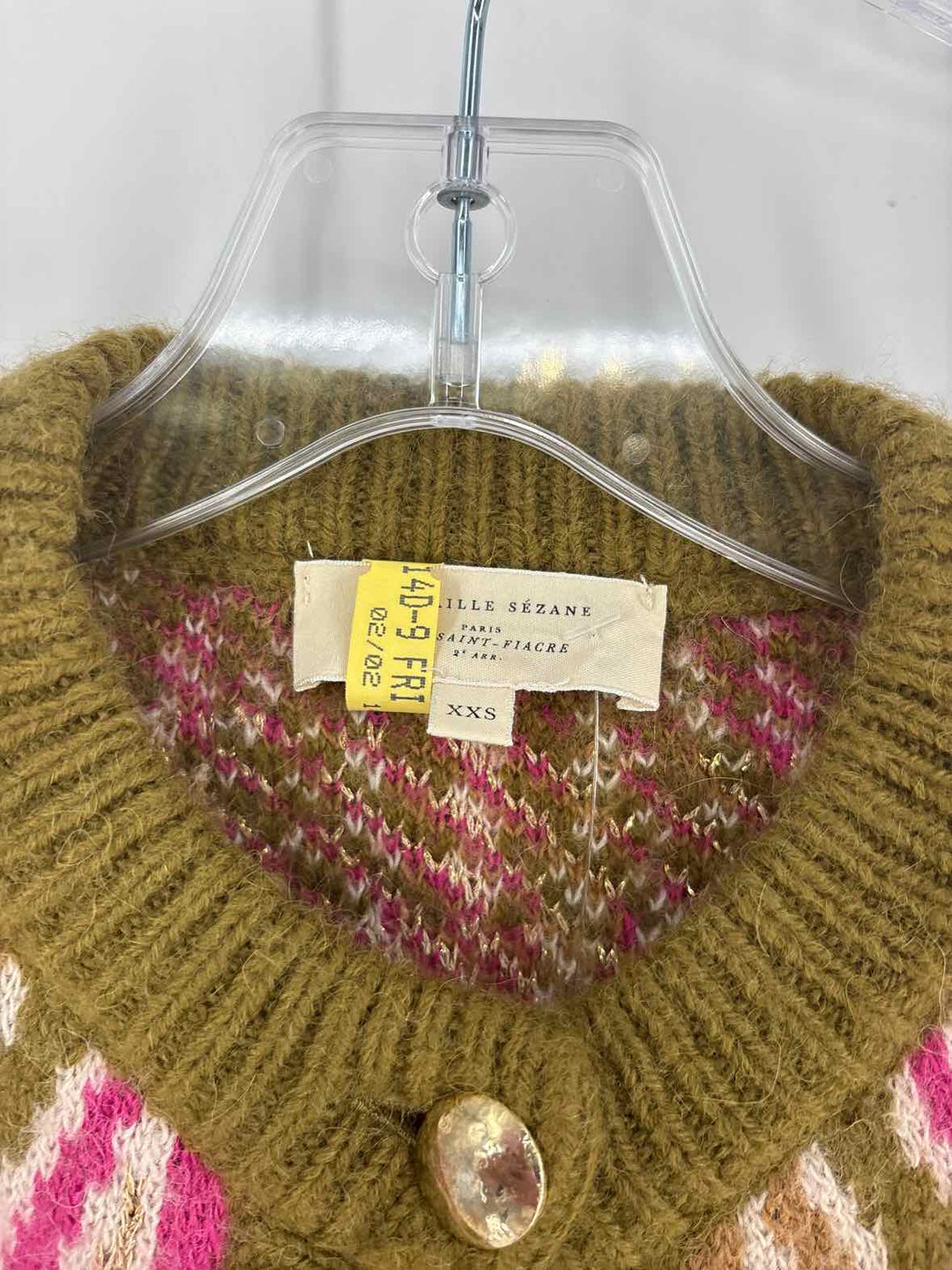 Size XXS SEZANE Olive Cardigan