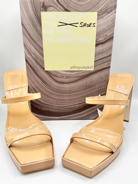 Shoe Size 10 JEFFREY CAMPBELL Tan PATENT Sandals