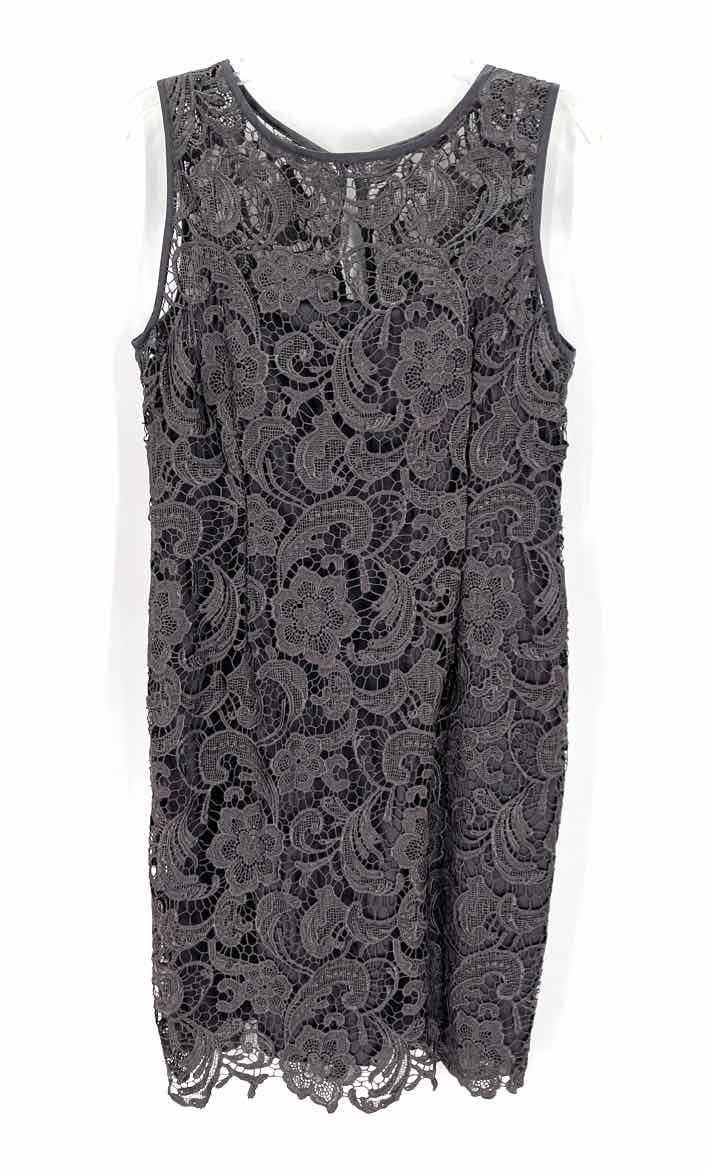 Size 12 Adrianna Papell Gray Lace Dress