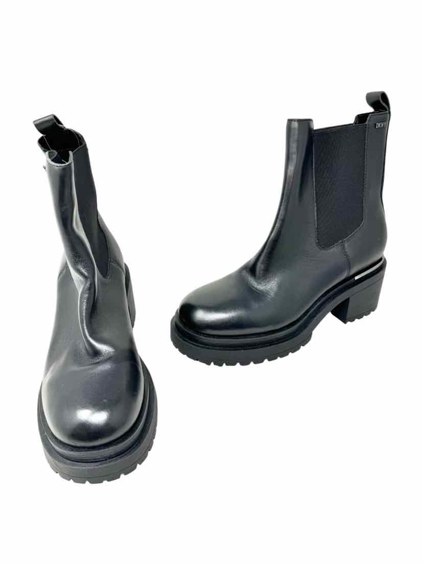Shoe Size 9 DKNY Black Leather Boots