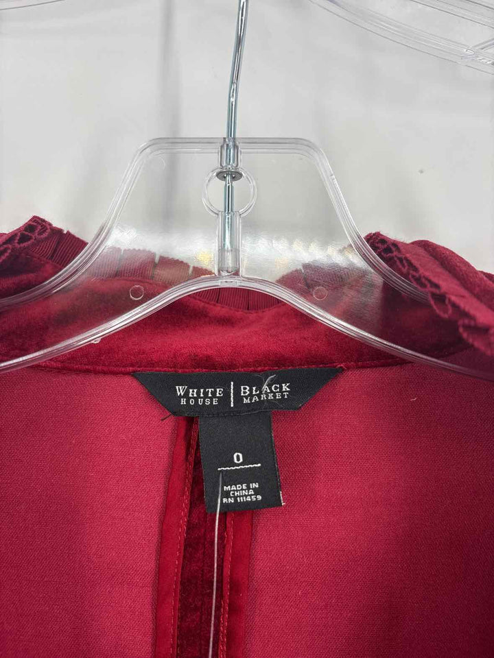 Size 9 White House Black Market Burgundy Velour Blazer