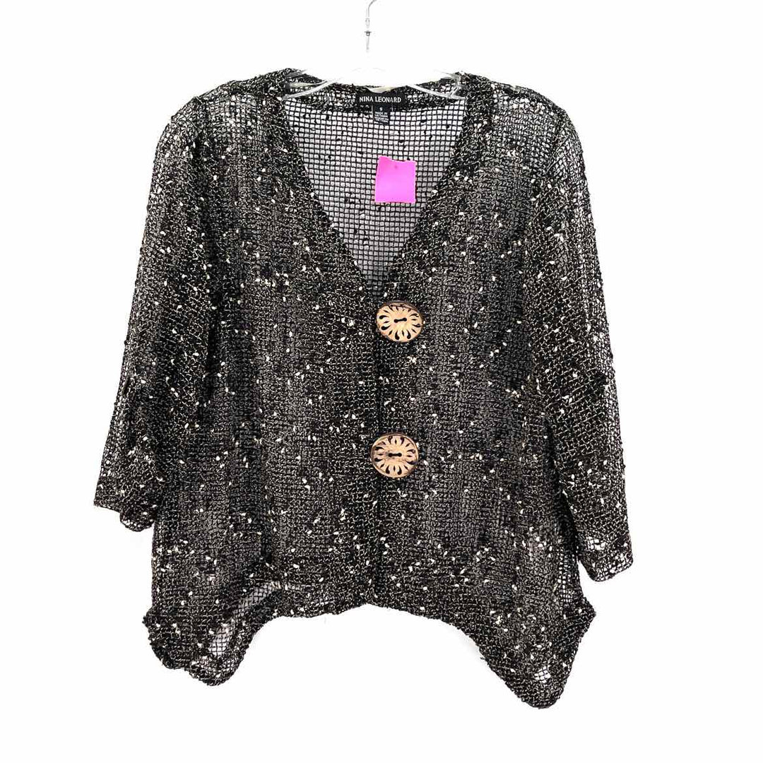 Size S NINA LEONARD Multi-Color Knit Cardigan