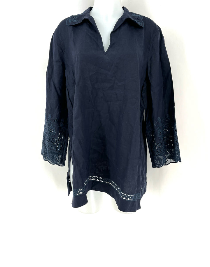 Size XL LAFAYETTE Blue Linen Sweater