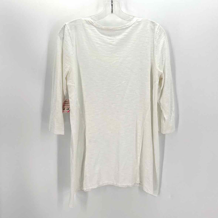 Size M J JILL White Knit Shirt