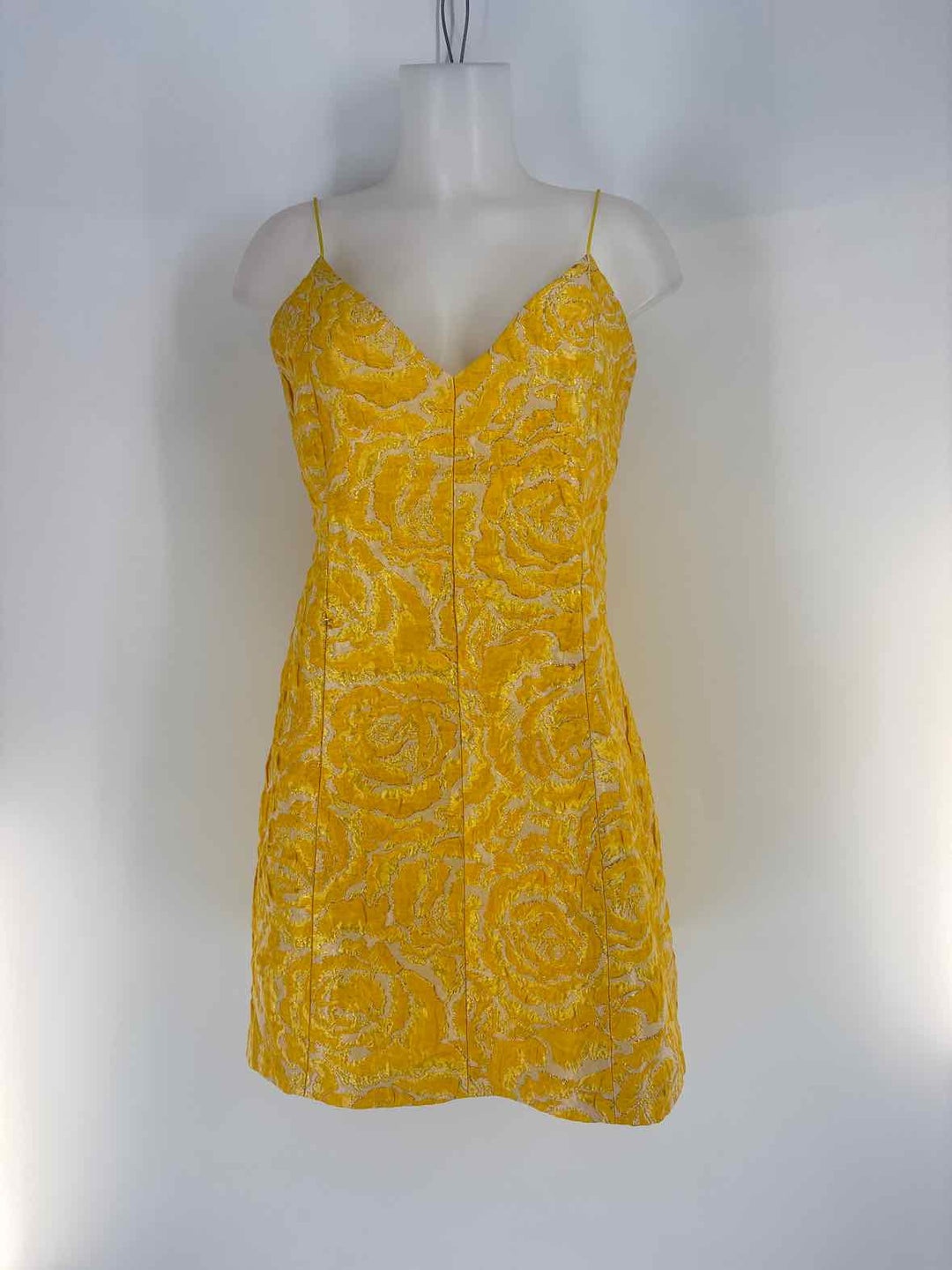 Size L Alice + Olivia Yellow Print Dress