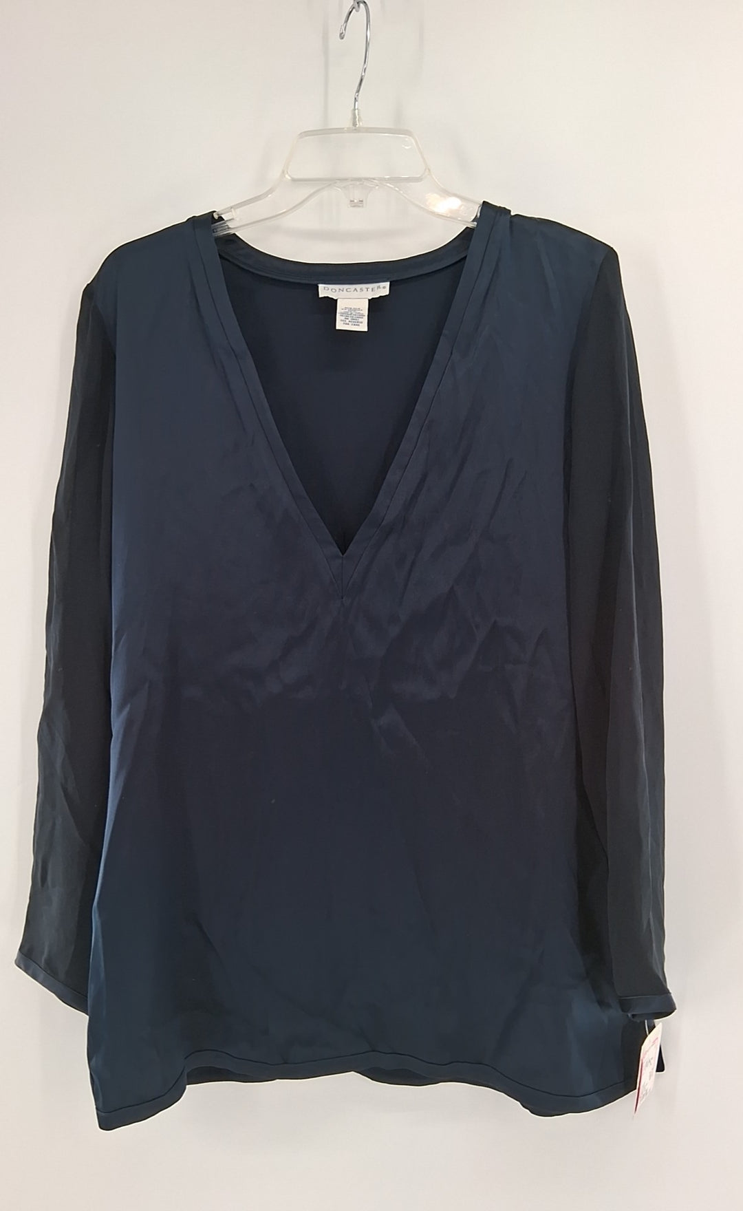 Size 14 DONCASTER Navy Silk Shirt